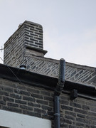 Stone chimney stack after repointing