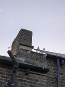 Stone chimney stack before repointing