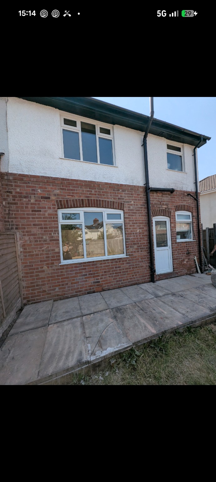 Completed brickwork to the rear of a house